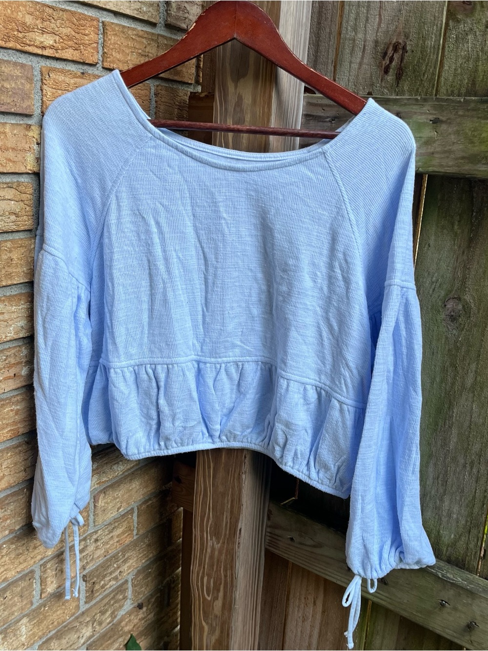 Aerie Oversized Light Blue Long Sleeve Top/Sweater